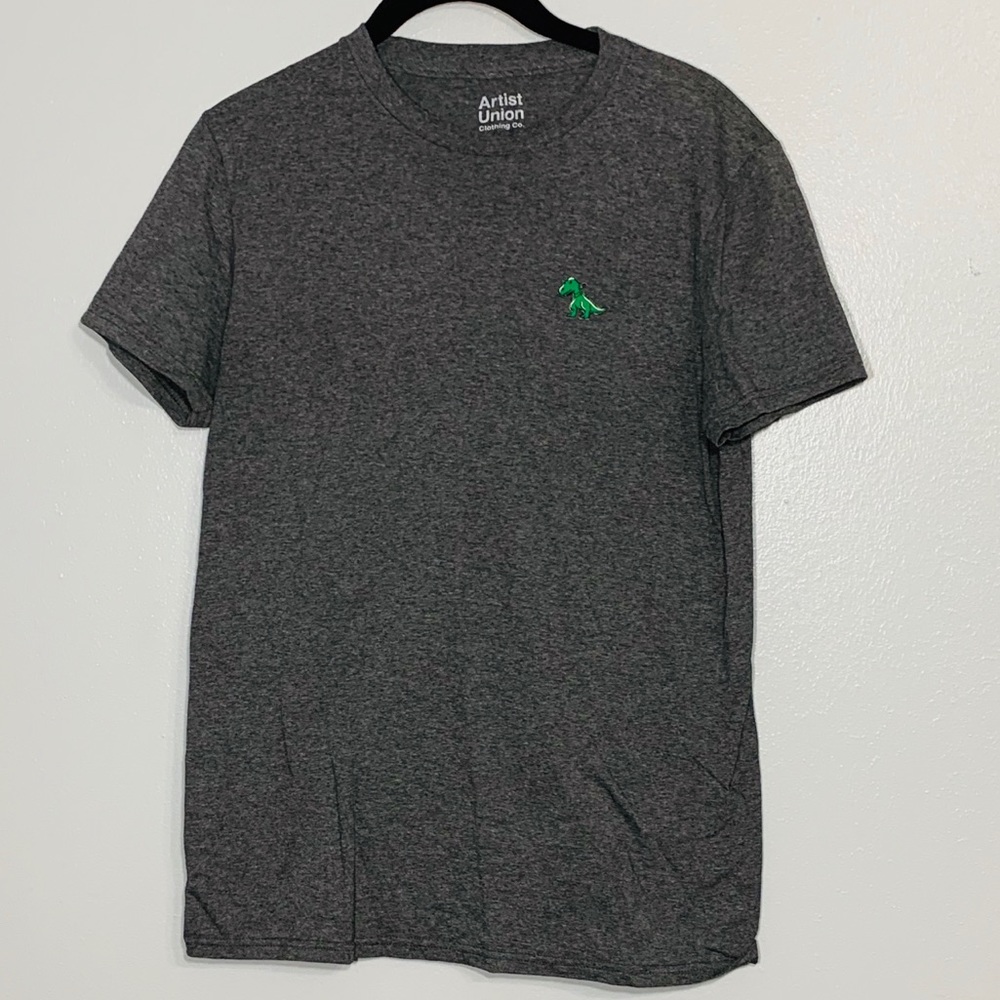 Artist Union Unisex Gray Tiny Dinosaur Tee Small